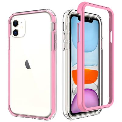 China TPU Transparent Case Dual Layer Protector & Cell Phone Color Oil Coating PC Case For iPhone 11 for sale