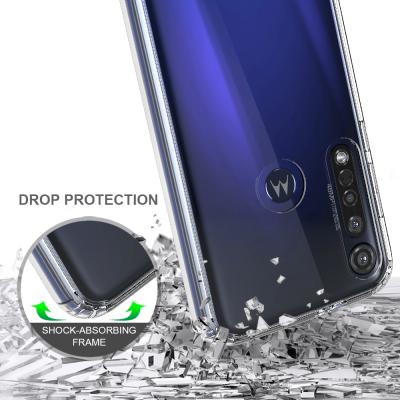 China Hard Acrylic Hybrid Clear Drop Protection TPU Phone Case For Motorola One Vision Plus Back Cover for sale