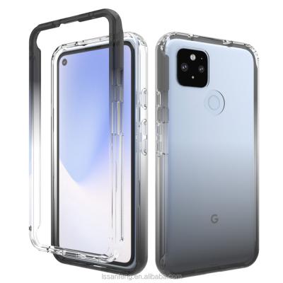 China Crystal For Google Pixel 4A 5G Gradient Design TPU Clear Soft High Clear 360 Full Coverage Rubber Case for sale