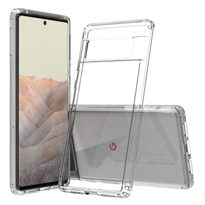 China Anti-drop For Google Pixel 6 Pro Case, PC TPU Hybrid Clear Cover For Google Pixel 6 Crystal Transparent Case for sale