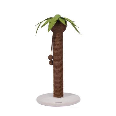 China Hot Sale Pet Products Cat Sisal Scratch Post Coconut Sustainable Cat Tree Tower for sale