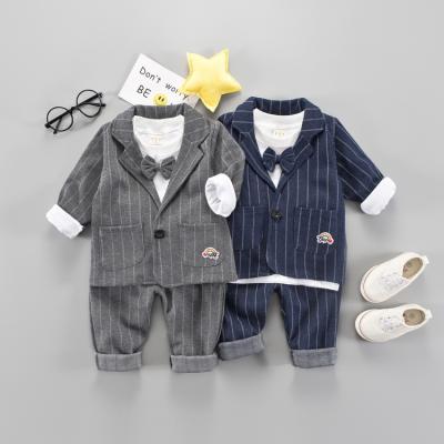 China Fashion baby antibacterial clothes three pieces set baby boy clothes for 12 months baby suit for sale