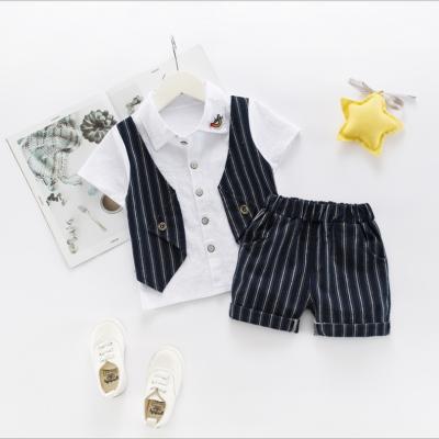 China New Breathable Korean Version Baby Boy Clothes Set Sleeve Two Pcs Shorts Summer Casual Sports Baby Boy Set Clothes for sale