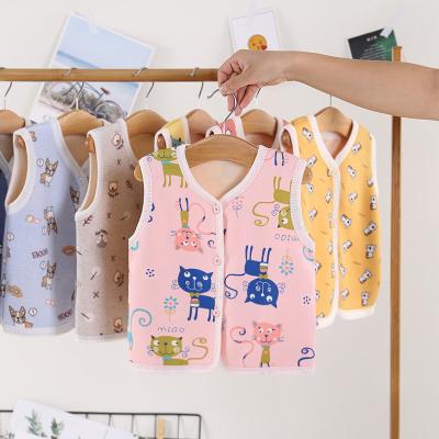 China Anti-pilling new 2021 winter baby plus velvet vest children's cotton vest autumn and winter baby warm clothes for sale