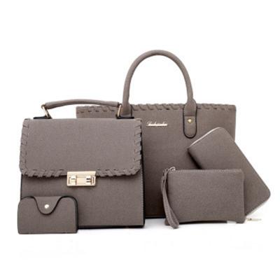 China ENGLAND STYLE new 2020 fashion five-piece single-shoulder women handbags set PU leather ladies handbags set for sale