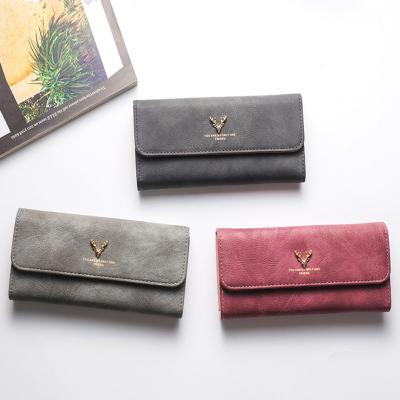 China 2020 New Fashion Card Zipper Zipper Wallet Deer Wallet Good Quality Women's Main Wallet Long for sale