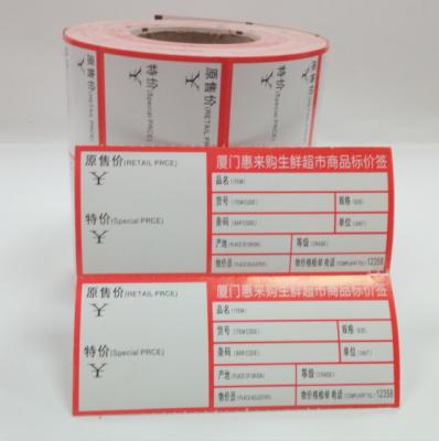 China Waterproof Customize Supermarket Price Tag / Shelf Label For Store for sale