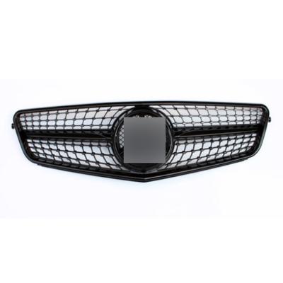 China Factory-Direct Factory Wholesale Car Parts Aftermarket Black Front Silver Grill For W204 2008-2014 ABS Diamond Style Grills for sale