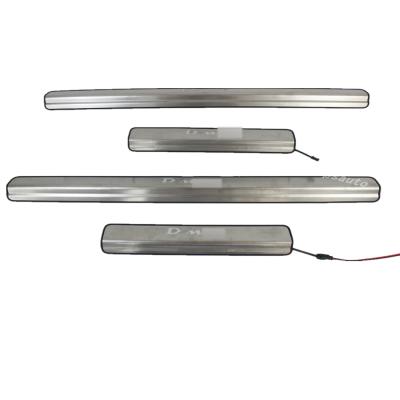 China Factory-direct high performance off-road parts stainless steel door sills with led lights replacement door sill silver plate for Dmax 2012+ for sale