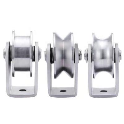 China 73*30 3 Inch Modern V U H Spline Wheels Gliding Door Pulley Caster Roller Wheel SUS304 for sale