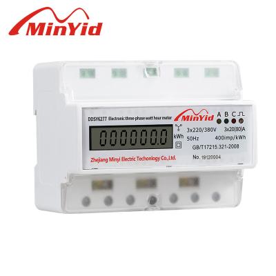 China Three phase din rail energy meter / intelligent prepaid energy meter with RS485 communication and DTS618 remote meter reading for sale