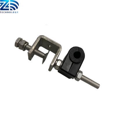 China Telecom Mains ZD Brand 1/4 One Way Feeder Cable Clamp With Rubber Brushing for sale