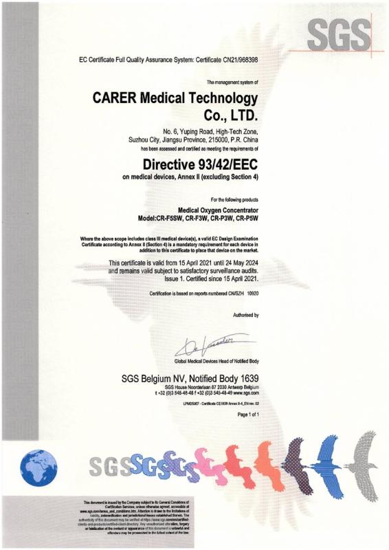 CE - Carer Medical Equipment Co., Ltd.