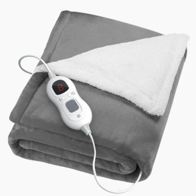 China Hot Selling Washable Warm Logo Size Good Price Heated Blanket Anti-Static Portable Electric Soft Plush Washable Throw Heated Blanket for sale