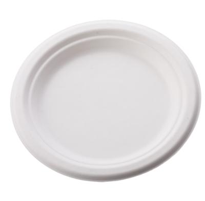 China 7 Inch Disposable Bagasse Sugar Cane Disposable Biodegradable Dish for sale