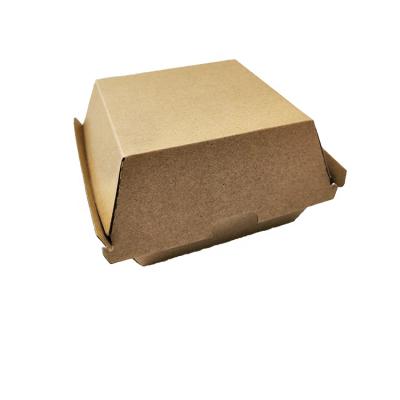 China Biodegradable To Go Lunch Containers Kraft Brown Cardboard Box Corrugated Burger Take-out Box Take Out Container for sale