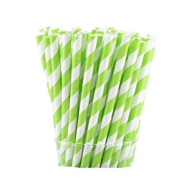 China Biodegradable Eco Friendly Striped Straws White And Green Stripes Bundle Drinking Straws for sale