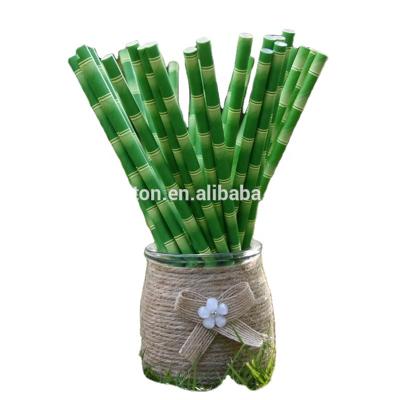 China Biodegradable Biodegradable Bamboo Printing Drinking Straws Paper Bamboo Paper Straws for sale