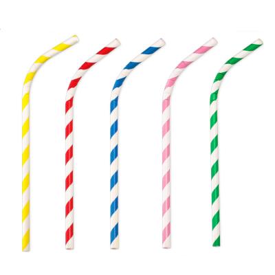 China Biodegradable Disposable Eco-Friendly Paper Straw For Birthdays Weddings And Curvy Party for sale