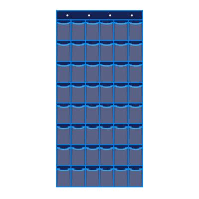 China Viable Numbered Hanging Storage Bag (48 Blue Pockets, 4 Hooks) Pocket Chart Mobile Phone Hanging Organizer for sale