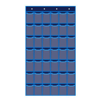 China Viable Numbered Blue Classroom 42 Pocket Chart For Cell Phones , Classroom Sundries Closet Pocket Chart for sale