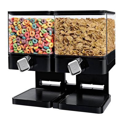 China Wholesale Eco - Friendly Custom Design Double Acrylic Cereal Dispenser Various Size for sale