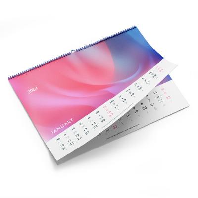 China paper & Cardboard Custom 2023 Poster Calendar Table Calendar Wall Calendar Printing with Spiral Binding for sale