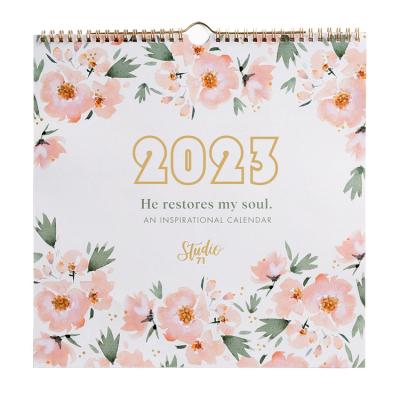 China paper & Cardboard Customized Full Color Calendario Landscape 12 Months 2023 Hanging Wall Calendars For School for sale