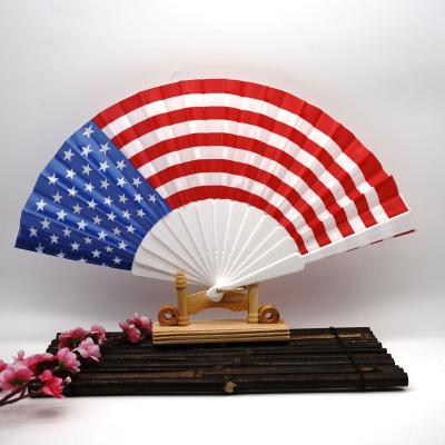 China American United States Folk Art State Custom Printed Plastic United Hand Held Folding Fan for sale