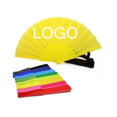 China Folk Art Custom Printed Logo Personalized Paper And Cloth Juneteenth Hand Plastic Folding Fans for sale