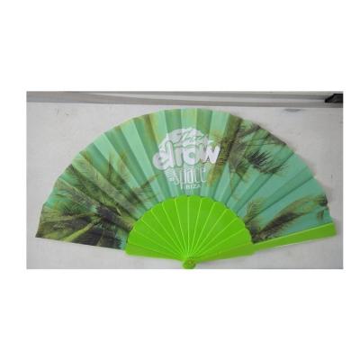 China Art Hand Folk Bamboo Plastic Foldable Fan High Quality Custom Printing for sale