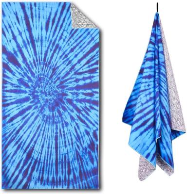 China High Quality Bilateral Printed Quick Dry Free Proof Reused Beach Towel Omni-dry Microfiber Beach Towel Sand for sale