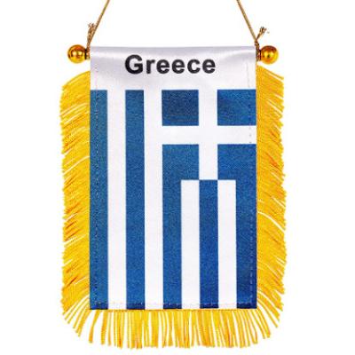 China 3 x 5 inch Small Greece Flag Greek Window Flag Mini Car Flags Banners Rearview Hanging Mirror Flight for sale