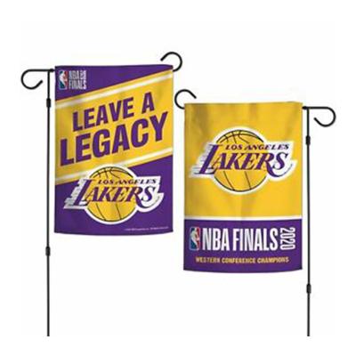 China Wholesale Different Flying Los Angeles La Lakers Design 2 Sided Garden Flag for sale