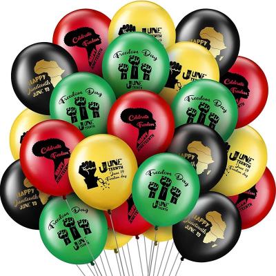 China Happy Activity Decoration Juneteenth Day Party Decorations With Banner Cake Toppers Customized Balloon For 1865 Independence Day Black History for sale