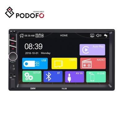 China AUX car radio. CarPlay Podofo 2 SD 7013B BT FM USB 7013B Din Autoradio Double Din Car MP5 Player Stereo Touch Screen 7