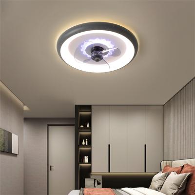 China European ultra-thin living room bedroom mute smart remote control fan and ceiling fan light simple light for sale