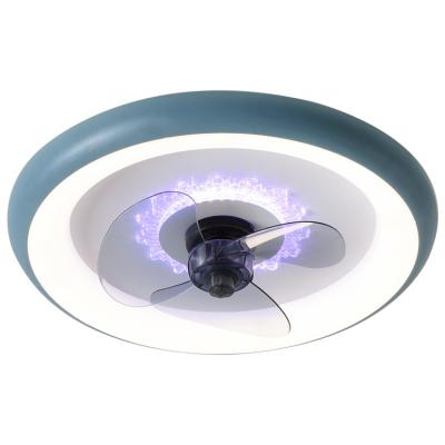 China European mute intelligent remote control built-in electric round led fan ceiling light for sale