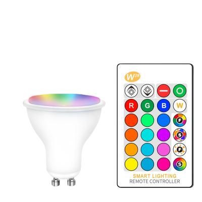 China Home GU10 RGB 8W RGBW RGBWW 220V 110V RGB Led GU 10 16 Colors With Remote Control LED Light Bulb for sale