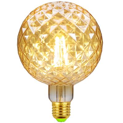 China Warehouse 2021 hot sell pineapple G125 indoor filament bulb retro decoration 220V 4W E27 warm white led bulb for sale