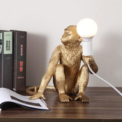 China Nordic Hanging Art Monkey Table Lamp Parlor Home Decor Monkey Modern Table Lamp Living Room Fixture for sale