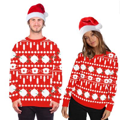 China Fashion men and women fashion round collar Christmas hoodie autumn wear waterproof wholesale digital casual couples printing for sale