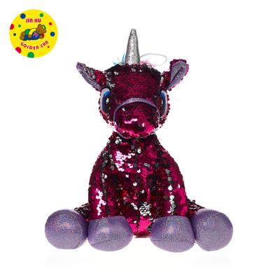 China 2021 New Arrival Promotion Gift or Fashion Stuffed Cute Glitter Reversible Sequins Sparkle Unicorn Soft Toy for sale