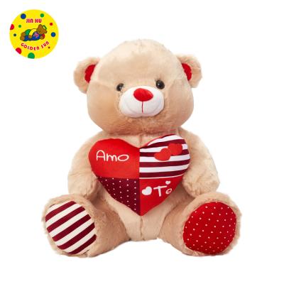 China Promotion gift or wholesale stuffed valentine's day plush toys LOVE teddy bear mascot with heart for sale