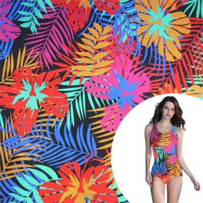 China Popular Sheet 195gsm Activewear Swimwear Polyester Digital Printed Nylon Fabric Anti-UV for sale