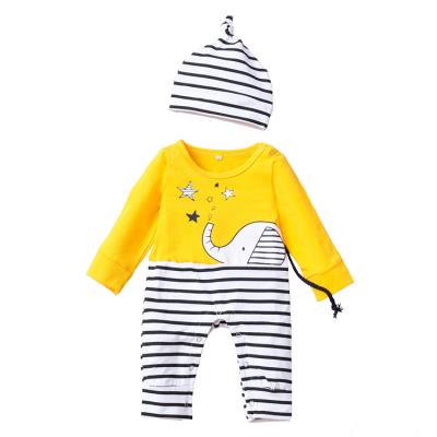 China 2020 Comfotable Baby Clothes Cute Black And White Strips Baby Romper Jumpsuit for sale