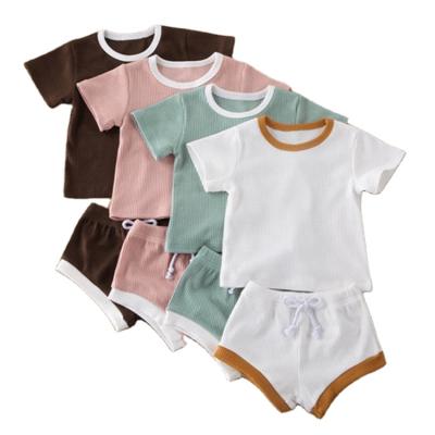 China Breathable Infant Toddler Baby Boy Cotton Shorts Sleeves T-Shirt With Shorts Summer Baby Outfit Set for sale