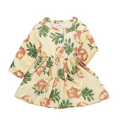 China Summer Girl Anti-Shrink Dress Clothes Skirt Romper Long Sleeve Floral Printed Newborn Popular Outfits for sale