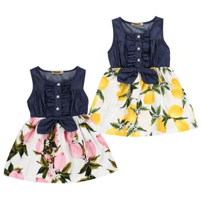 China Toddler Breathable Baby Floral Clothes Yellow Sleeveless Princess Dress Summer Baby Girl Tutu Dress for sale