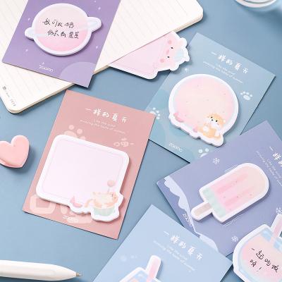 China Cute series korean school summer memo pads kawaii sticky notes pad self-adhesive memo pad stationery for sale